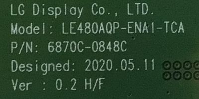 T-CON PARA TV SONY / NUMERO DE PARTE 6871L-6380E / 6870C-0848C / LE550PQL (HP)(A4) / PANEL YDBO055UNG01 / MODELO XR-55A80J / XR55A80J - Imagen 3